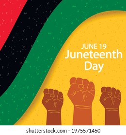 Day of liberation from slavery. June 19. Independence Day. Equal rights. African people. For printing on posters, postcards, flyers. Juneteenth Freedom Day. African-American Independence Day,