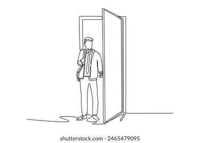 Día en la vida Concepto. Ilustración gráfica de Vector de diseño de línea única.