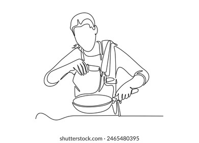 Day in the life Concept. Single line draw design vector graphic illustration.