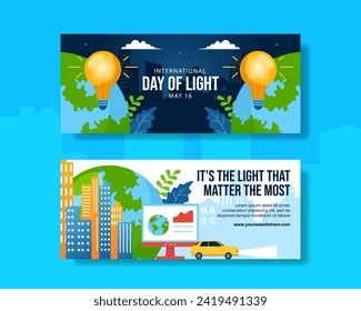 Day of Light Horizontal Banner Flat Cartoon Hand Drawn Templates Background Illustration