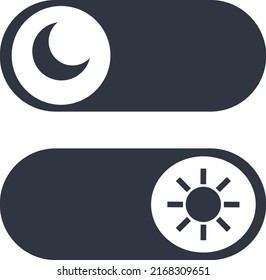 Day light mode and dark mode. Slider Icon. Monochromatic vector.
