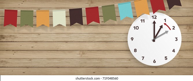 Day Light Savings Time End, Remember To Fall Back Vector Illustration With Textures And Vintage Feel US Or UK Time