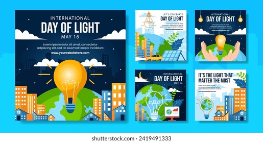 Day of Light Social Media Post Flat Cartoon Hand Drawn Templates Background Illustration