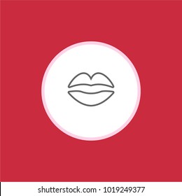 Valentine’s day line icon. Red background