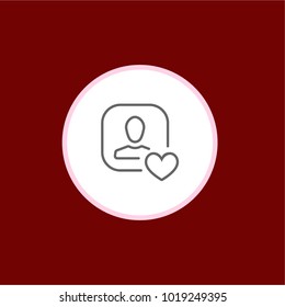  Valentine’s day line icon. Red background