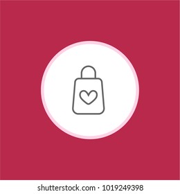  Valentine’s day line icon. Red background