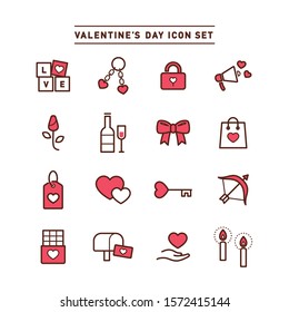VALENTINE’S DAY LINE ICON SET
