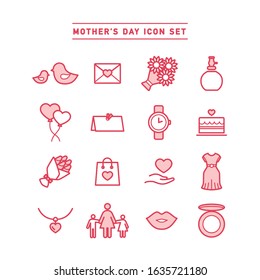 MOTHER’S DAY LINE ICON SET