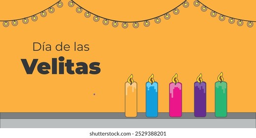 Day of the little candles light in colombia, night of December 7th