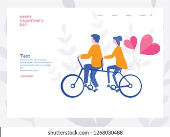 Valentine’s Day, LOVE festival,  with Characters business people, Vector illustration, Hearts and Romantic Elements, Valentine card for web page, banner, presentation, social media