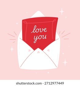 Valentine’s Day Love Letter Envelope Vector – Modern Minimal Romantic Design