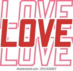 Valentinstag Liebe Text-Satz Design auf einfarbigem, transparentem, isoliertem Hintergrund für Hemd, Hoodie, Sweatshirt, Bekleidung, Karte, Tag, Schlamm, Symbol, Poster oder Abzeichen