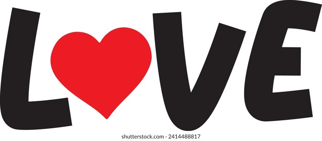 Texto de tipografía de amor del Día de San Valentín sobre fondo aislado transparente y simple para tarjeta, camisa, capucha, sudadera, ropa, etiqueta, taza, icono, afiche o placa