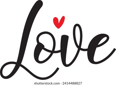 Texto de tipografía de amor del Día de San Valentín sobre fondo aislado transparente y simple para tarjeta, camisa, capucha, sudadera, ropa, etiqueta, taza, icono, afiche o placa