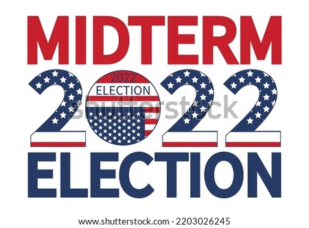 Day of mid-term elections. Vote 2022 USA, banner design. Election voting poster. Political election campaign