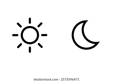 day mode and night mode icon vector on white background