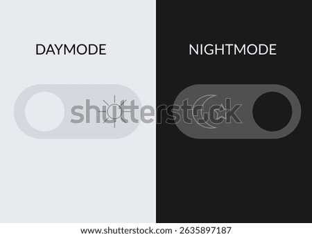 Day mode and night mode, light day and dark night sliders stock illustration