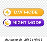 Day mode and night mode toggle switch buttons icon. Vector illustration. 