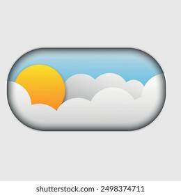 Day mode switch button. Vector illustration.