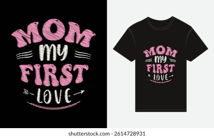 Mother’s Day, MOM, Is The Queen Of My Heart, T-shirt Vector Typography Design 