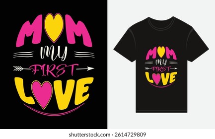 Mother’s Day, MOM, Is The Queen Of My Heart, T-shirt Typography Design Vector
