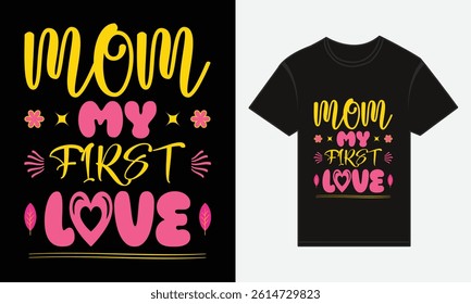 Mother’s Day, MOM, Is The Queen Of My Heart, T-shirt Typography Design Vector