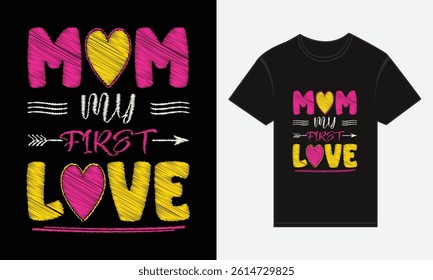 Mother’s Day, MOM, Is The Queen Of My Heart, T-shirt Typography Design Vector