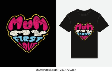 Mother’s Day, MOM, Is The Queen Of My Heart, T-shirt Typography Design Vector