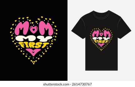 Mother’s Day, MOM, Is The Queen Of My Heart, T-shirt Typography Design Vector