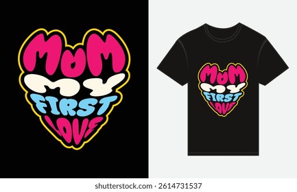 Mother’s Day, MOM, Is The Queen Of My Heart, T-shirt Typography Design Vector