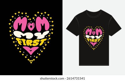 Mother’s Day, MOM, Is The Queen Of My Heart, T-shirt Typography Design Vector
