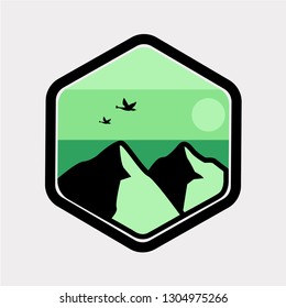 day mountain icon logo