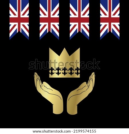 Day of mourning in the British kingdom. Pray for the queen. Sorrow and irreparable loss. The Royal Family. Great Britain  national mourning day. Vector  illustration.