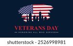 Veteran’s Day is a National Holiday celebrated each year on November 11th. Banner Background, poster, greeting card design