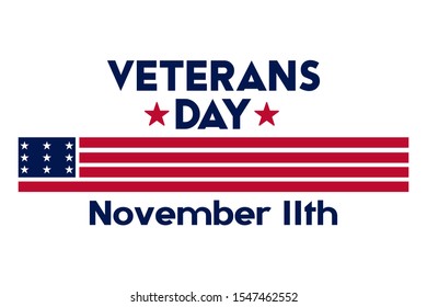 Veteran’s Day is a National Holiday celebrated each year on November 11th. Background, poster, greeting card, banner design. Vector EPS 10