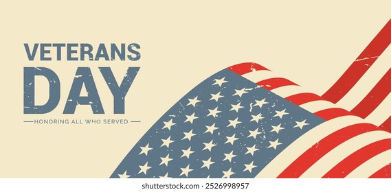 Veteran’s Day is a National Holiday celebrated each year on November 11th. Banner Background, poster, greeting card design