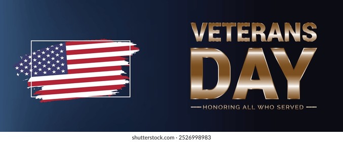 Veteran’s Day is a National Holiday celebrated each year on November 11th. Banner Background, poster, greeting card design