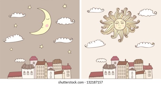 city?? day and night