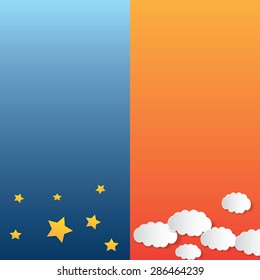 day and night background vector illustration