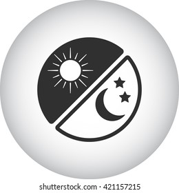 Day and night change circle sign simple icon on  background
