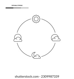 Day And Night Circle Icon Vector Design.