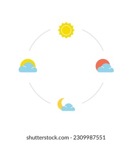 Day And Night Circle Icon Vector Design.
