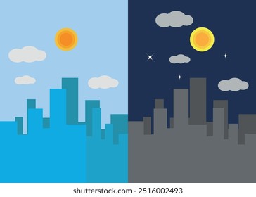 Day and Night in The City Background