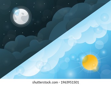 day night cloud sky background weather season vector diagonal ilustration
