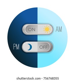 Day and night concept circular image on vector illustration