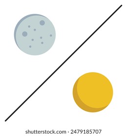 Day and night, dark and light modes. Screen modes icons set. Screen brightness and contrast level control icons. Day night switch. Vector Illustration
