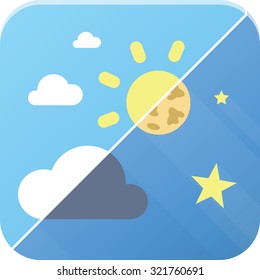 Day and night flat icon