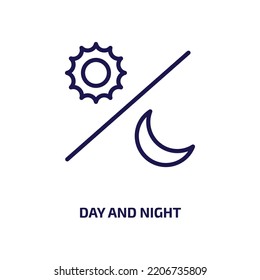icono de día y noche de la colección de astronomía. Icono de contorno de sol en un fondo blanco. Signo de día y noche vectorial de línea, símbolo para web y móvil