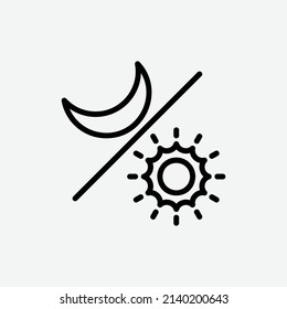  day and night icon, isolated weather outline icon in light grey background, perfect for website, blog, logo, graphic design, social media, UI, mobile app, vector illustration
