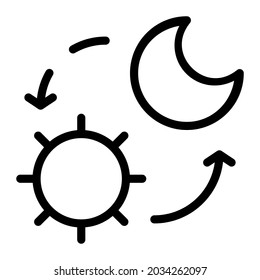day and night icon with outline style. Suitable for website design, logo, app and UI. Based on the size of the icon in general, so it can be reduced.
